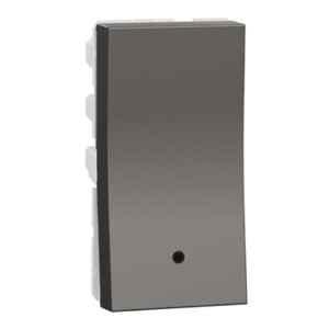 Schneider Electric Miluz Zeta 10A 1 Module Polycarbonate & Polyamide Warm Grey Switch with Indicator, MZSWI101M1W_WG, (Pack of 10)
