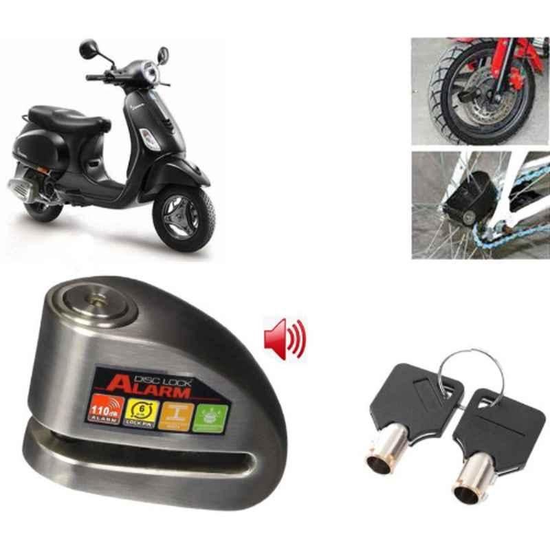 Auto Pearl Steel Black Anti-Theft Alarm Disc Brake Lock for Notte 125 BS6, Lock_517