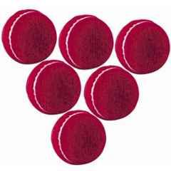 Matrica Leather Standard Red Professional Grade Impact Cricket Tennis Ball for Club Play (Pack of 6)