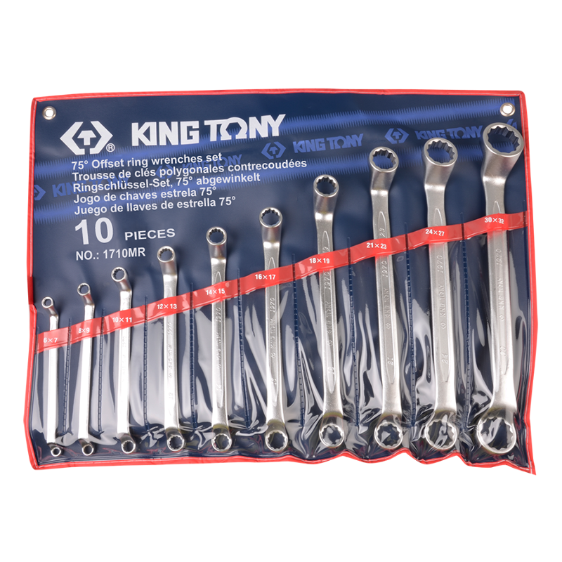 King Tony 10 PCS Offset Ring Wrench Set, 1710MR