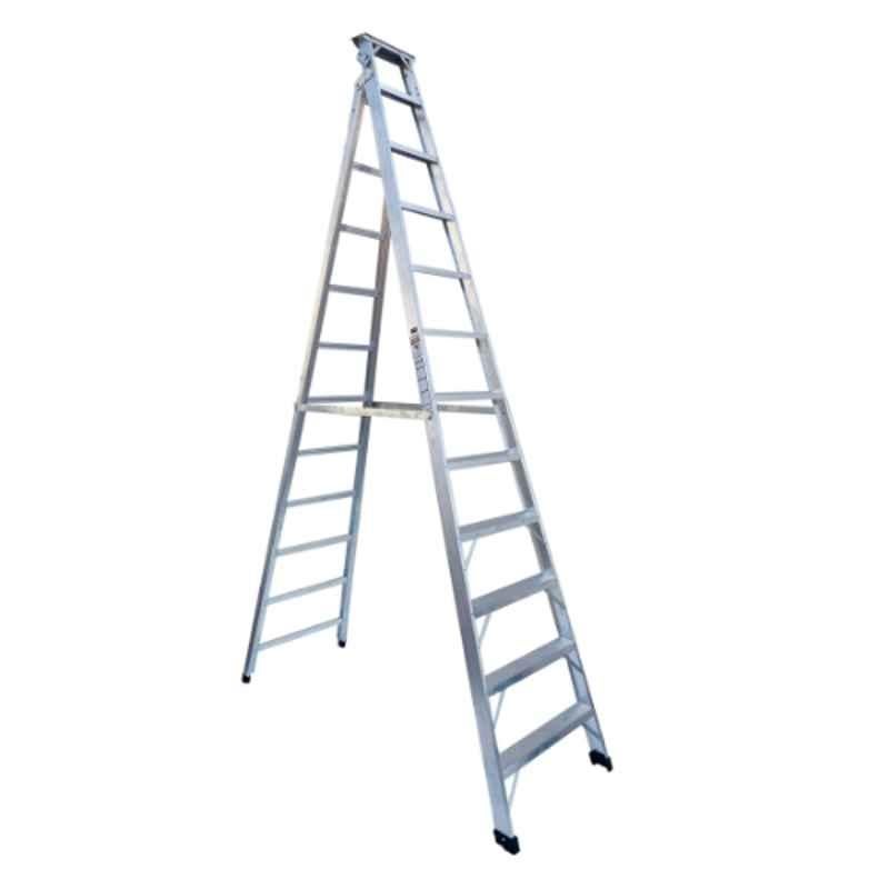 Workman 12 Steps Aluminium Silver Dual Purpose Ladder