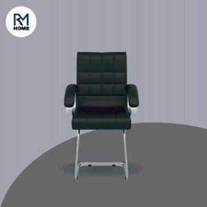 RM HOME Luca Leather Medium Back Black Executive Chair