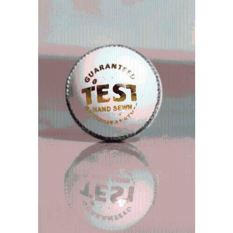 LSI Sports LSI White Test Cricket Leather Ball for Good Shorts Cricket Leather Ball (Standard White)