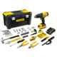 Stanley Fatmax 20V 1.5Ah Cordless Brushed Hammer Drill With 100 Pcs Accessories Kit, 2 Pcs Batteries & 1 Pc Charger, SCD711C1H