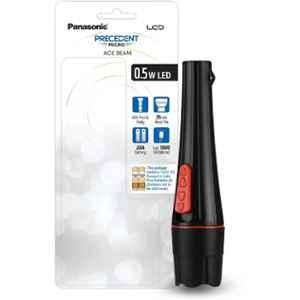 Panasonic 0.5W Black LED Torch with 2AA Battery, PTLM01017BK