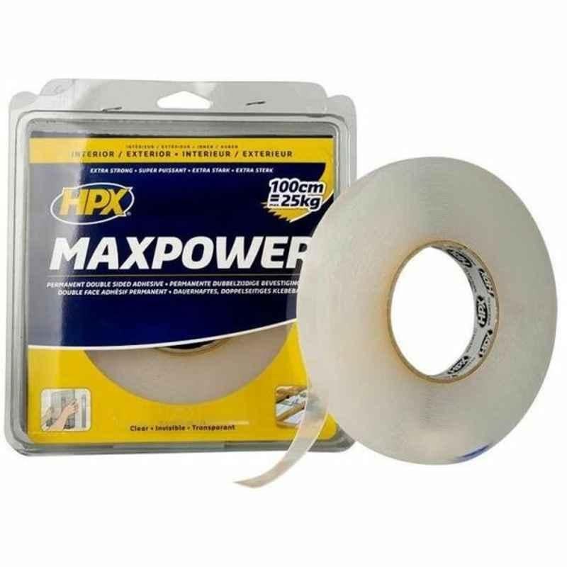 HPX Maxpower Double Sided Tape, 19 mmx5 m, Transparent