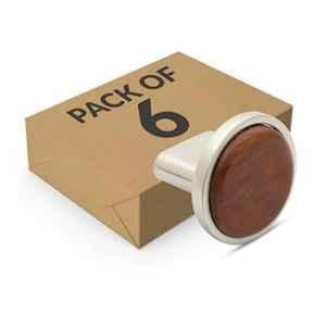 Plantex Knobs for Drawer/Round Drawer Knobs/Knobs for Cabinets/Pull-Push Knobs for Kitchen/Bedroom Drawer (Pack of 6) Small, Satin & Wood
