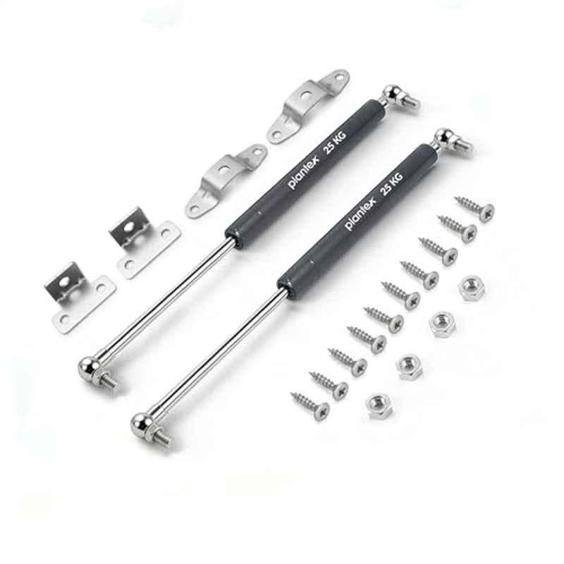 Plantex 12 Inch 25kg Galvanized Steel Silver & Grey Hydraulic Gas Spring (Pack of 2)