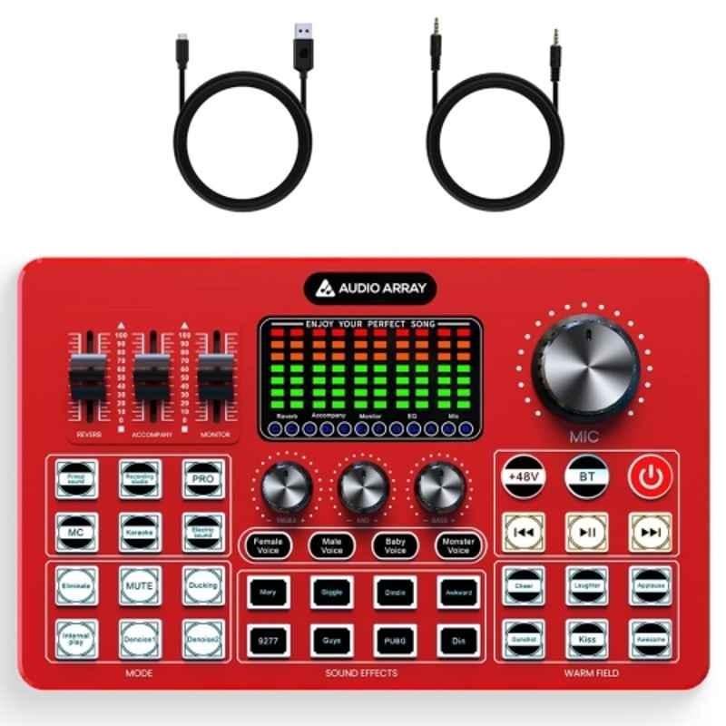 Audio Array 48V 20kHz Sound Card Audio Interface for Gaming, Karaoke & Live Streaming, AI-10