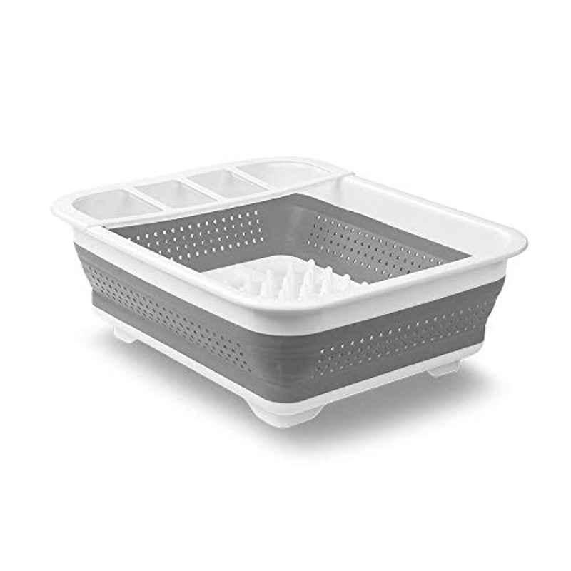 Madesmart Plastic Grey Collapsible Dish Rack, 95-18110C-06