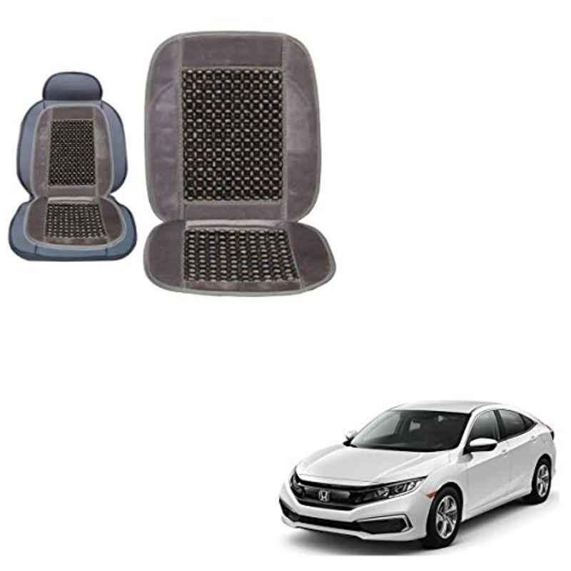 Kozdiko Wooden Bead Seat with Grey Velvet Border for Honda Civic 2019