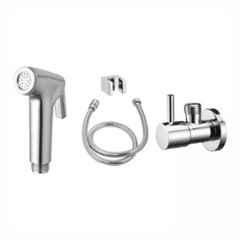 Fastgear PVC Silver Chrome Finish Health Faucet Set, FG1042