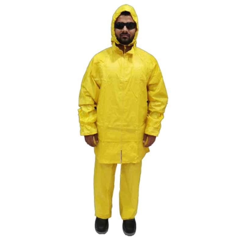 Workman Polyester & PVC Yellow Rain Suit, RC DW 02, Size: L