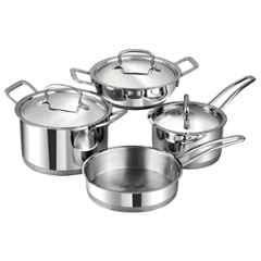 Vinod 4 Pcs Stainless Steel Induction Friendly Classique Deluxe Cookware Set, DLXCLA4 (Pack of 5)