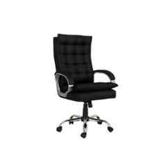 Newturn Boxer HB Leather Black High Back Office Revolving Chair with Heavy Duty Metal Base
