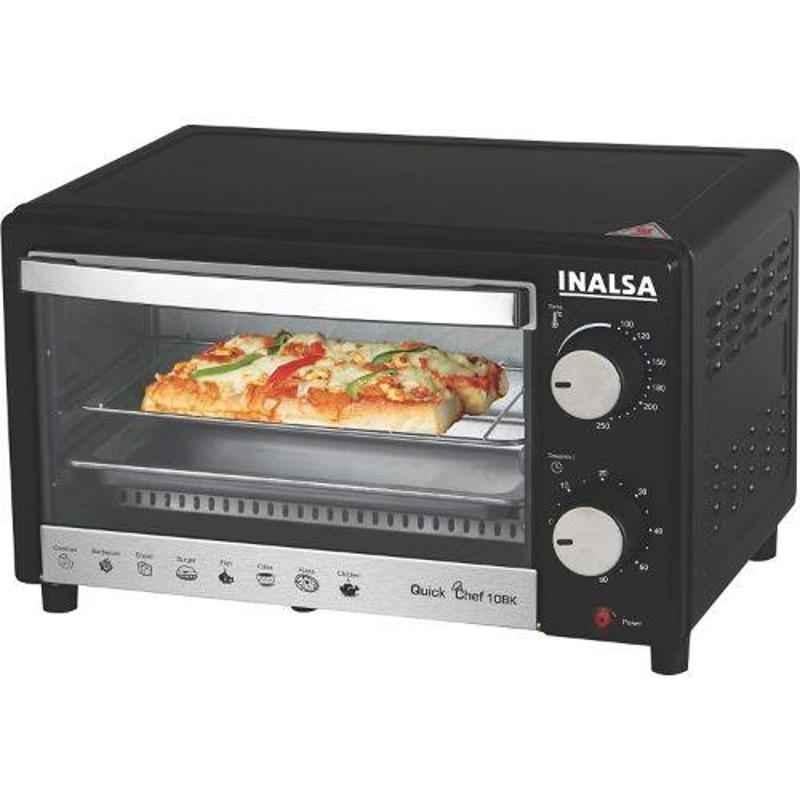 Inalsa 10L Quick Chef 10BK Black Oven Toaster Griller