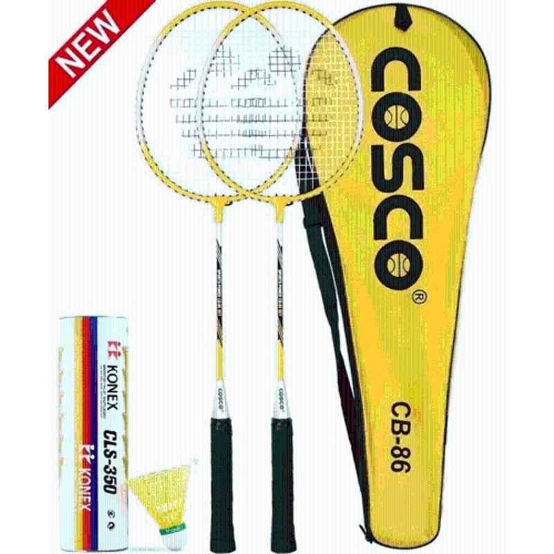 Cosco CB 86 Yellow Sports Badminton with Nylon Shuttlecock