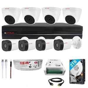 CP Plus 2.4MP 4 Pcs Dome, 4 Pcs Bullet Camera, 2TB Hardisk, 8CH DVR, Cable Roll, Power Supply, BNC & DC Connector Kit