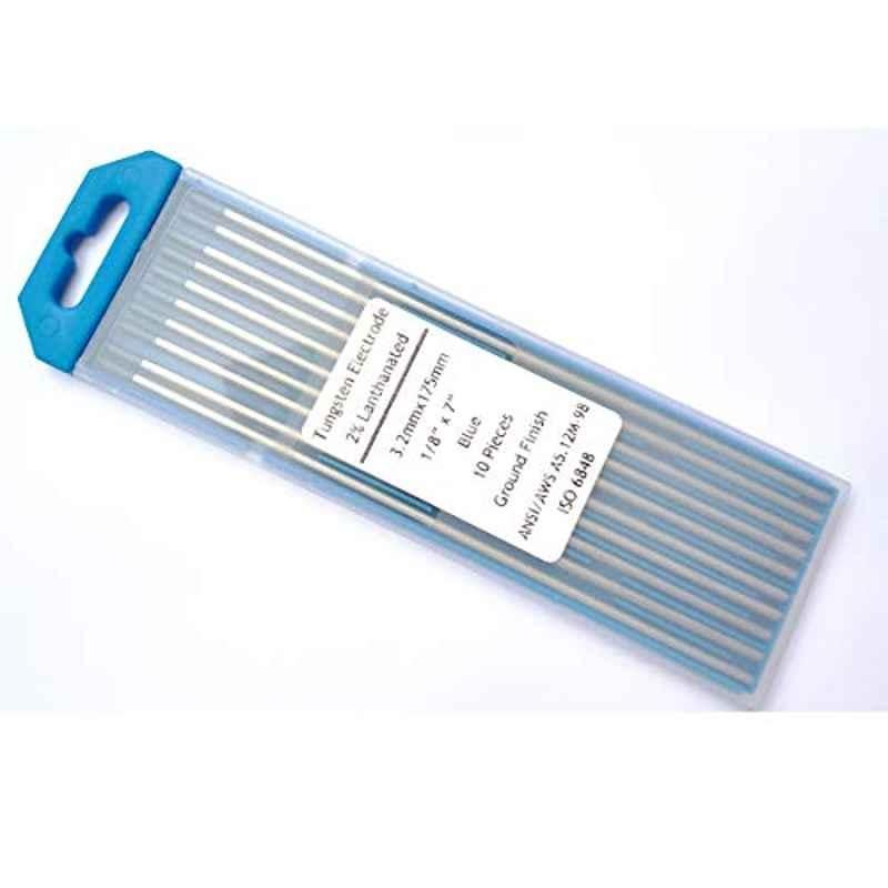 10Pcs 3.2x175mm Carbon Steel Blue Welding Tungsten Electrode Box