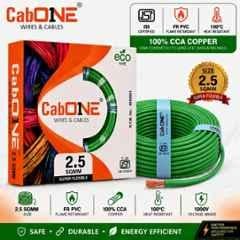 CabONE Lite 2.5 Sqmm Green Single Core FR PVC Insulated CCA Copper Electrical Wire, Length: 45 m