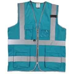 Evion ES-032-SB-L Polyester Sky Blue Reflective Safety Jacket, Size: L (Pack of 5)