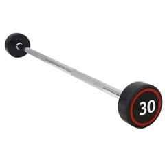 GYM24 Equipment 30kg Virgin Rubber Black Straight Rod Dumbbell