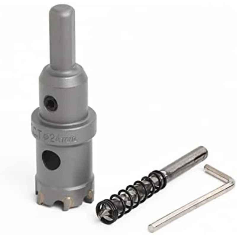 VTOOLS 24mm Tungsten Carbide TCT Hole Saw Cutter with Pilot Drill Bit & Allen Wrench, VT3116