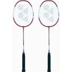 Yonex ZR 100 85g Light Red & Silver Strung Badminton Racquet (Pack of 2)
