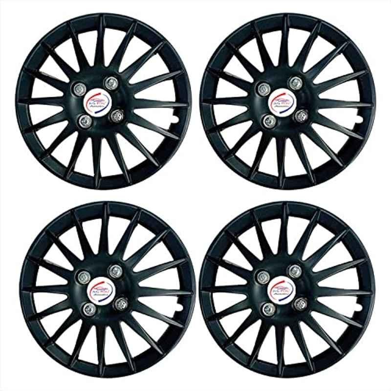 thumbnail image 2 of 14" Matte Black Wheel Hubcap Set – Snap-On Hub Caps For Steel Wheels (4 Pack, Style#027) 2 of 3