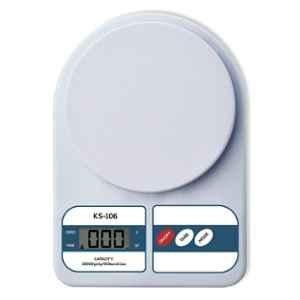 BeatXP KS-106 10kg White Portable Kitchen Weighing Scale, 880023355222