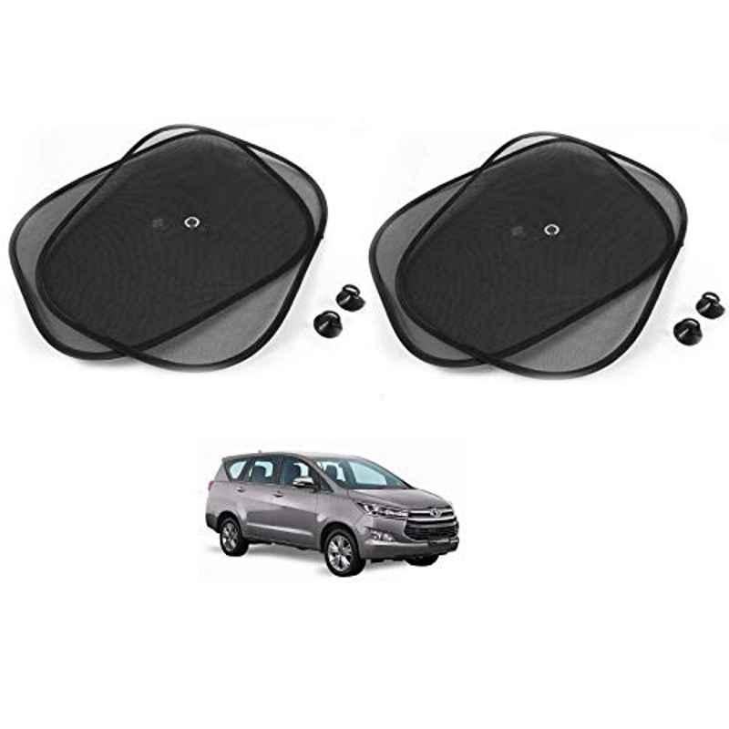 Kozdiko 4 Pcs Black Chipokoo Car Window Sunshade Curtain Set for Toyota Innova Crysta, koz_78868