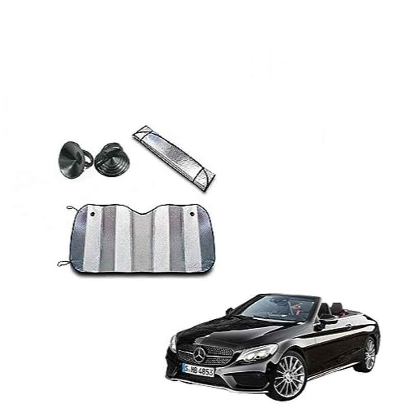 Kozdiko Aluminium Foil UV Protection Silver Windshield Sun Shade for Mercedes Benz E-Class Cabriolet