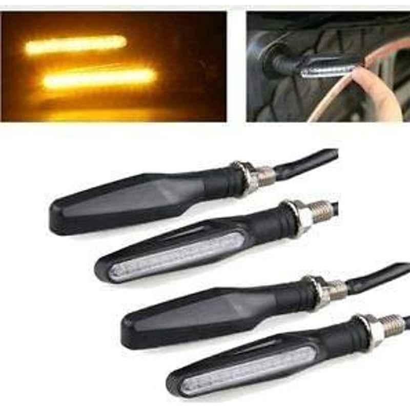 AOW 4X Flowing Running Universal Motorcycle Motorbike LED Turn Signal Indicators Lights for TVS Scooty Streak