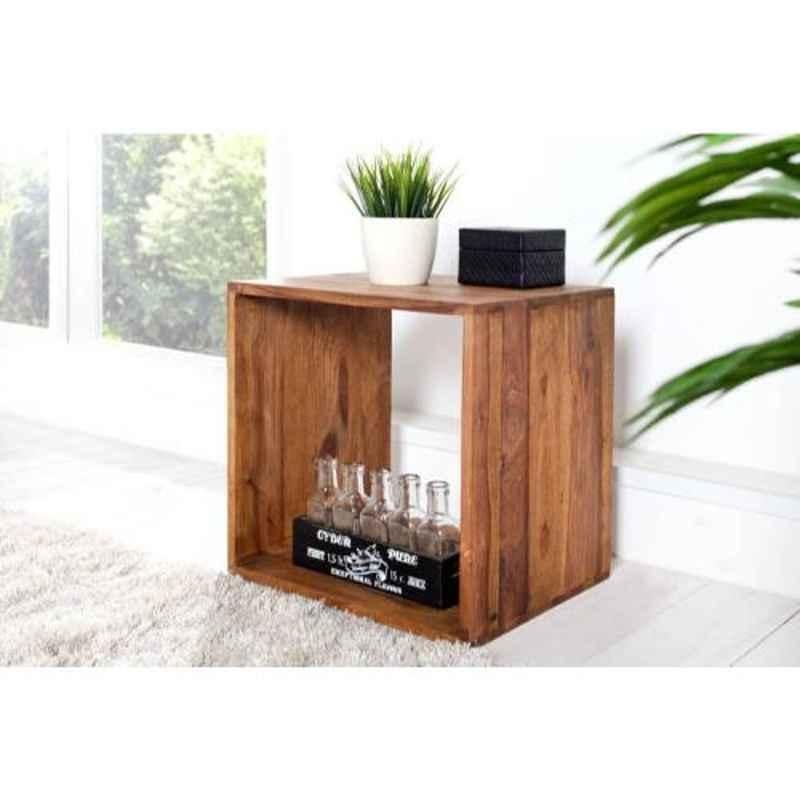 Angel Furniture Rosewood Glossy Finish Brown Square Side End Table, AF-114