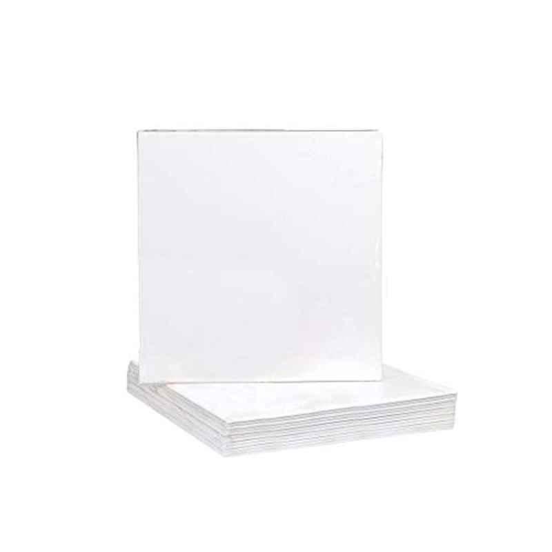 10x10 cm Wood Canvas White Art Board (Pack of 10)