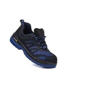 Mallcom Freddie G22 Knitted Upper Direct Injected Double Density PU Sole Composite Toe Cap Black & Navy Blue Safety Shoes, Size: 11