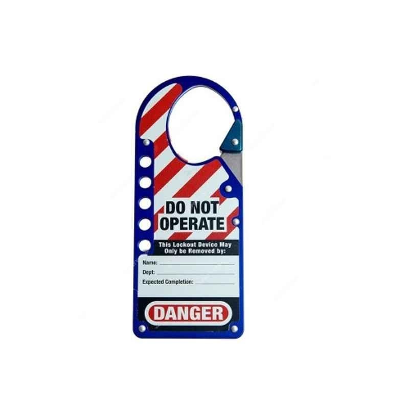 Loto-Lok 44.5x54mm Aluminium Blue Lockout Hasp with Snap-On Clip, HSP-MST-724B