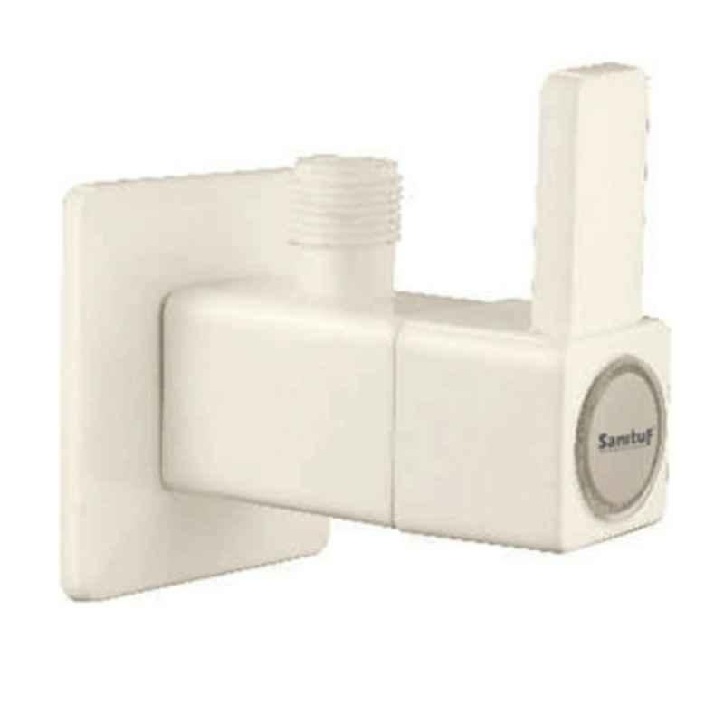 Sanituf Square PTMT White Angle Valve, SR-1205
