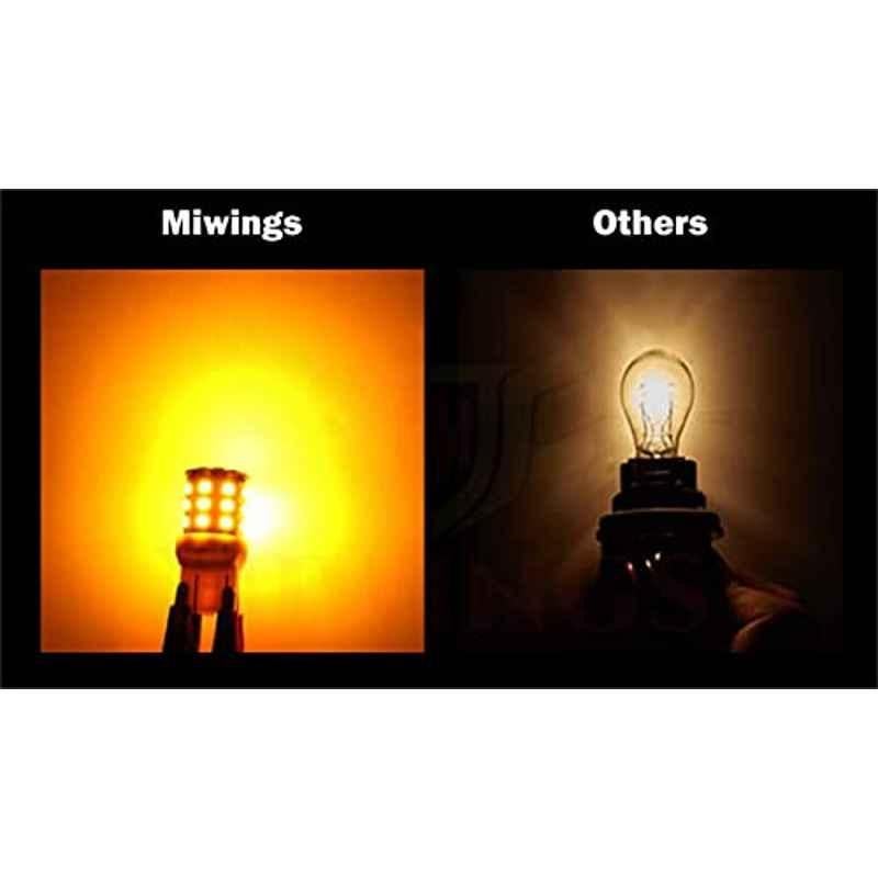 Miwings Super Bright 360° Reflecting 21 SD Led Indicator Bulbs Light Only For Royal Enfield Bikes Amber Color-Set Of 4