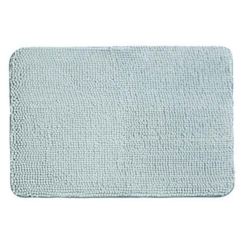 iDesign Heathered Frizz 50.8x1.3 inch Polyester Water Blue Comport Mat, 19213ES