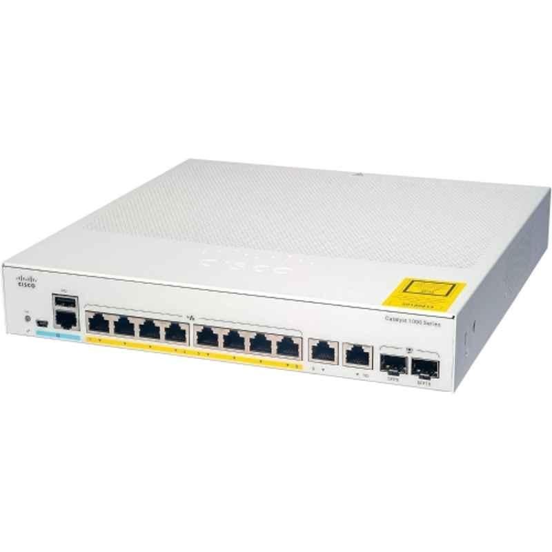 Cisco Catalyst 1000 8 Ports 10/100/1000 + 2x SFP & RJ45 Network Switch, C1000-8FP-E-2G-L
