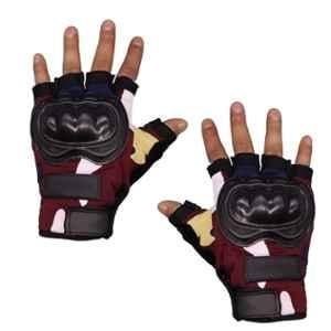AllExtreme EXO2FG13 Red Probiker Motorcycle Half Finger Riding Gloves for Bike Racing & for Men & Women, Size: XL