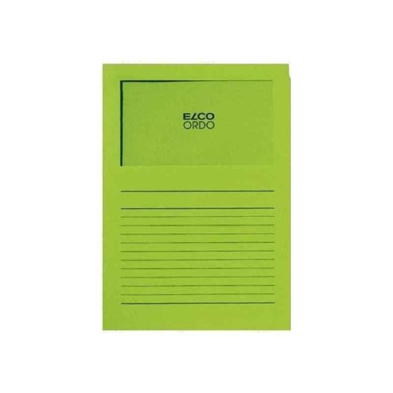 Elco Ordo Classico 120 GSM Green L Paper Folder with Window, 29489-62 ( Pack of 5)