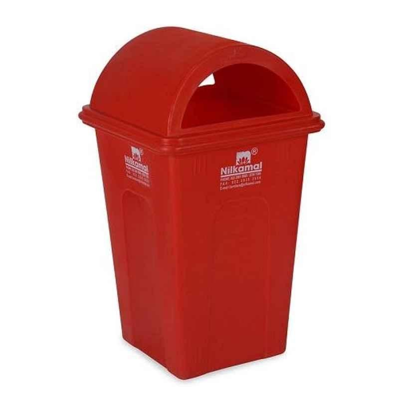Nilkamal 80 Litre Red Virgin Plastic Dustbin, RFLB80L1, Dimension: 75x43x43 cm (Pack of 2)