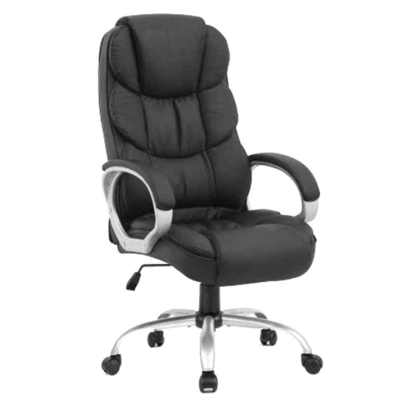 Mezonite Leatherette Black High Back Cushion Office Chair, KI761