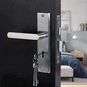 Saze Stainless Steel Matt Finish Mortise Door Lock Set with 3 Keys for Office, Hotel & Bathroom Ky-Mg304