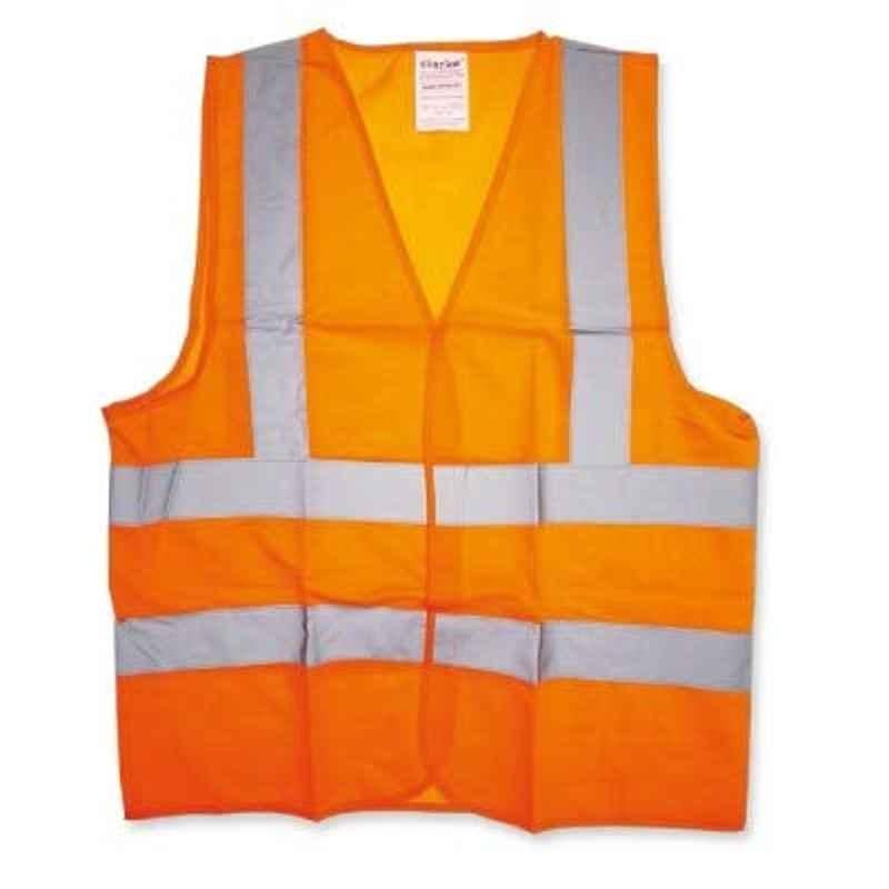 Clarke Polyester Fabric Safety Jacket, Orange