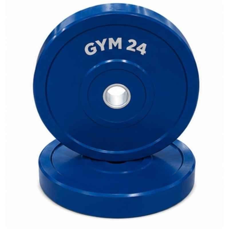GYM24 Equipment 2 Pcs 20kg Rubber Blue Bumper Plate Set