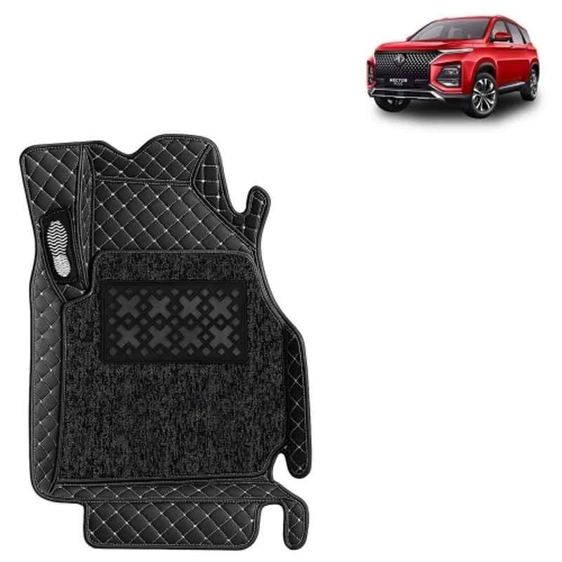 Kingsway 4 Pcs Premium 7D 100% Waterproof & Washable PU Leatherette Classic Black Car Floor Mat Set for Morris Garages MG Hector Plus 6 Seater 2026 Onwards
