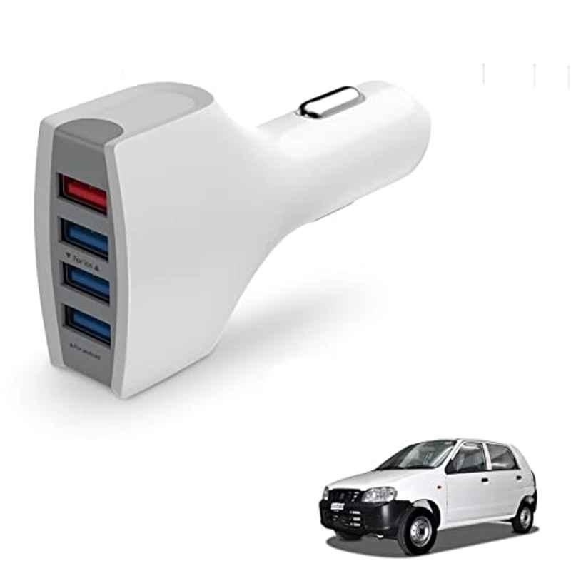 Kozdiko 36W 4.1 White USB Car Fast Charger with 4 Ports for Maruti Suzuki Alto